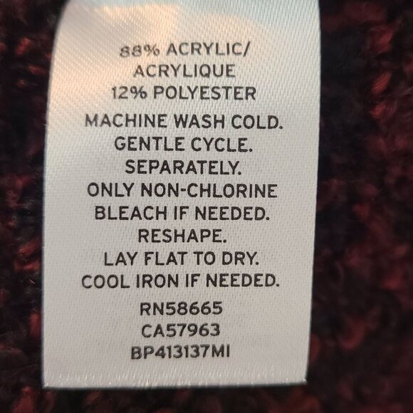 BP NWT Oversized Knit Cardigan Sweater Burgandy Size M Academia Cozy Core - Picture 8 of 8